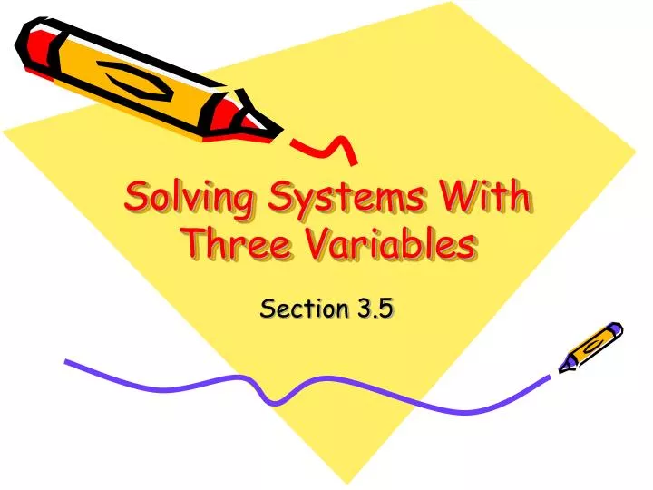 solving systems with three variables