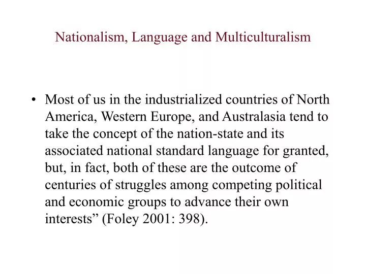 nationalism language and multiculturalism