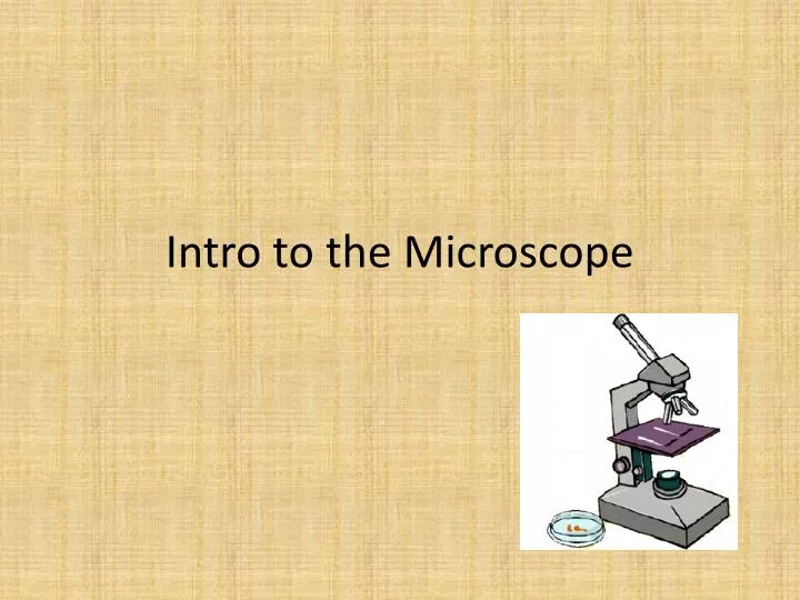intro to the microscope