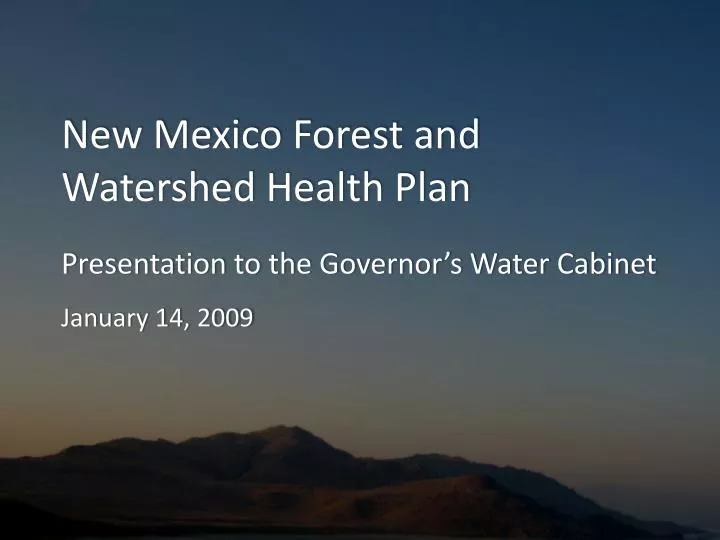 new mexico forest and watershed health plan