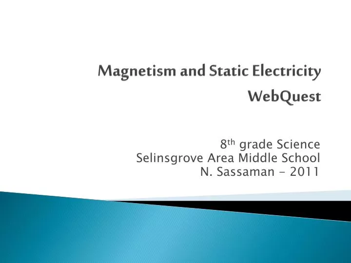 magnetism and static electricity webquest