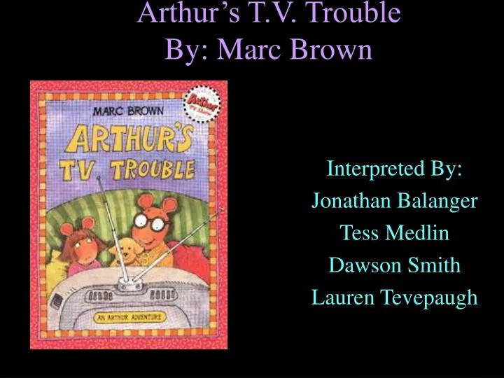 arthur s t v trouble by marc brown
