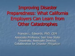 Improving Disaster Preparedness: What California Employers Can Learn from Other Catastrophes