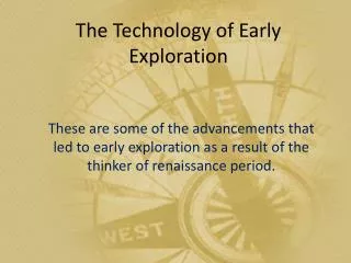 the technology of early exploration