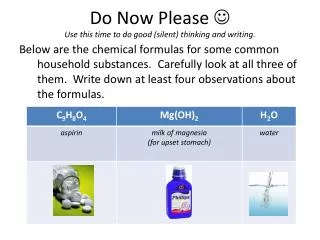 Do Now Please ? Use this time to do good (silent) thinking and writing.