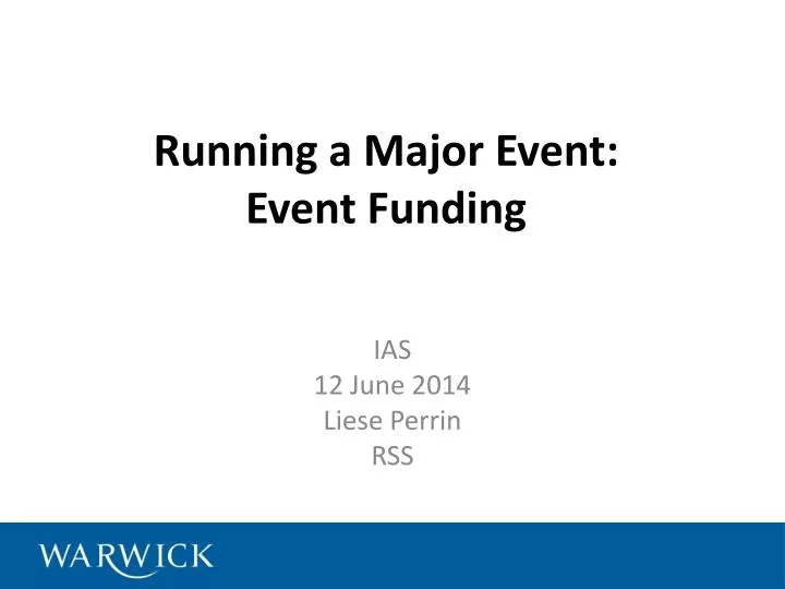 running a major event event funding