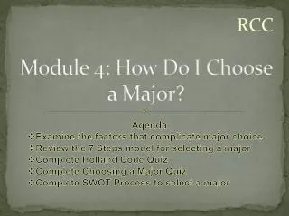 Module 4: How Do I Choose a Major?