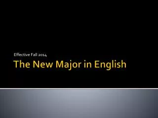The New Major in English