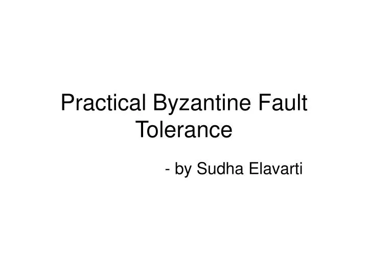 practical byzantine fault tolerance