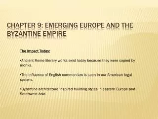chapter 9 emerging europe and the byzantine empire