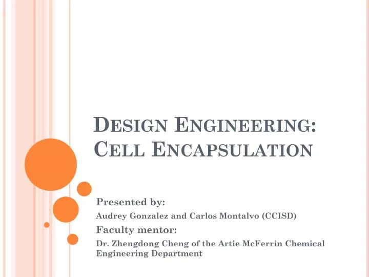 design engineering cell encapsulation