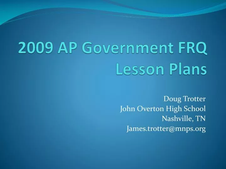 2009 ap government frq lesson plans