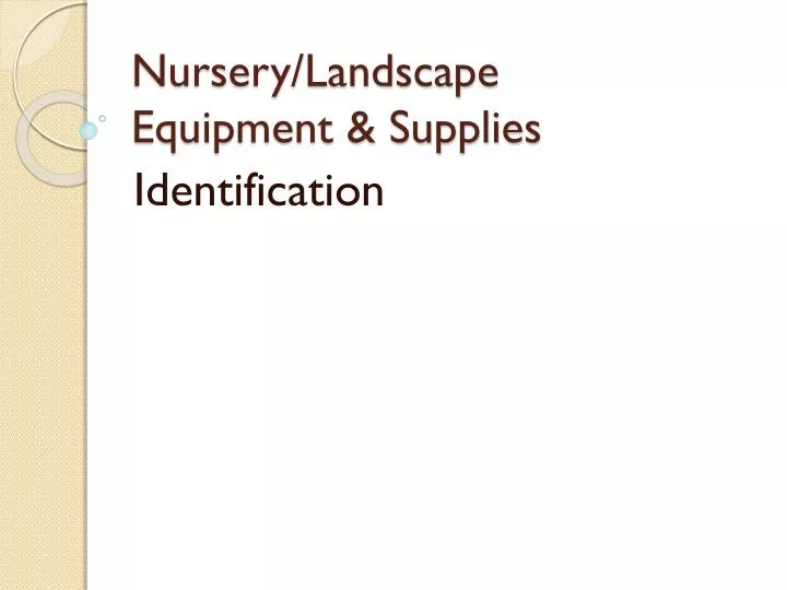 nursery landscape equipment supplies