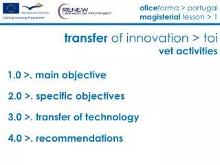 transfer of innovation &gt; toi vet activities