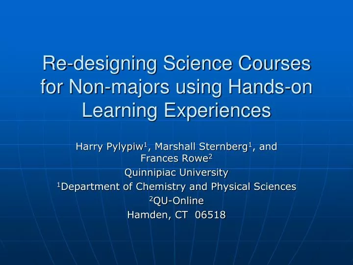 re designing science courses for non majors using hands on learning experiences