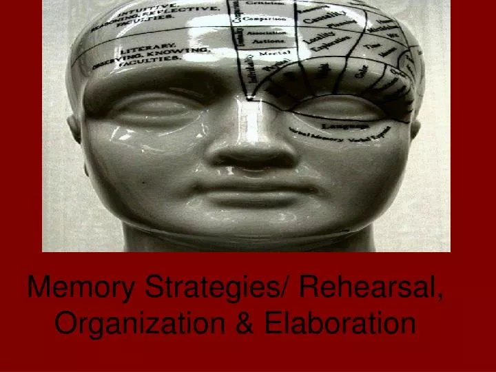 memory strategies rehearsal organization elaboration