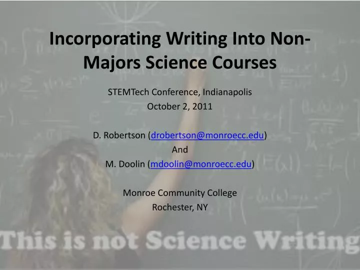 incorporating writing into non majors science courses