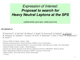 Expression of Interest: Proposal to search for Heavy Neutral Leptons at the SPS