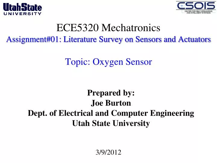 ece5320 mechatronics assignment 01 literature survey on sensors and actuators topic oxygen sensor