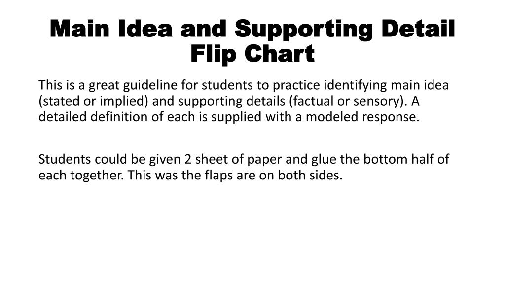 PPT - Main Idea and Supporting Detail Flip Chart PowerPoint ...