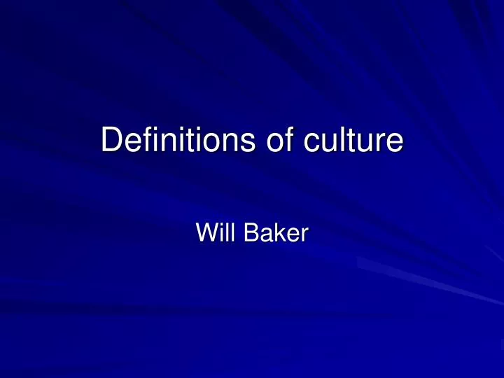 definitions of culture