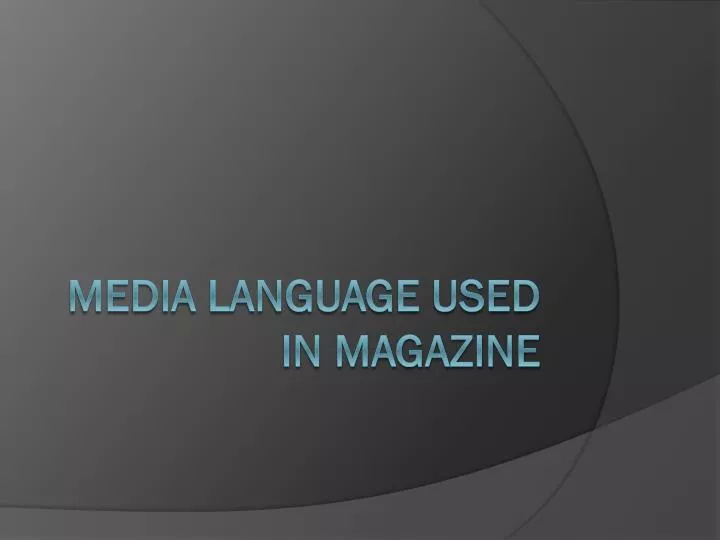 media language used in magazine