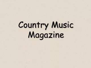 Country Music Magazine