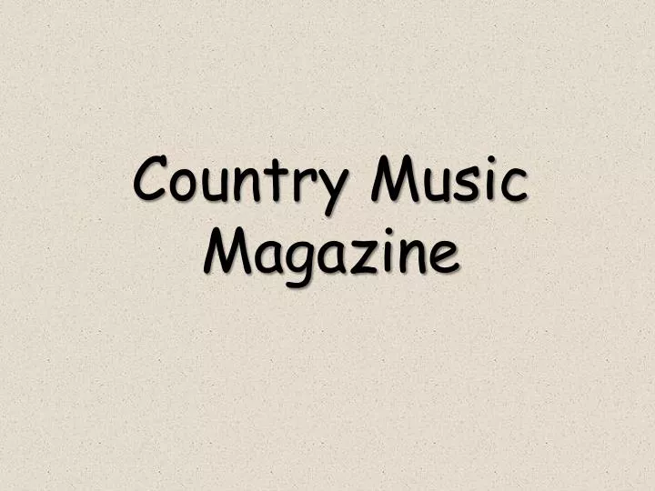 country music magazine