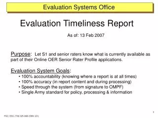 Evaluation Systems Office