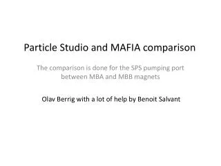 Particle Studio and MAFIA c omparison