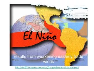 results from weakening easterly trade winds