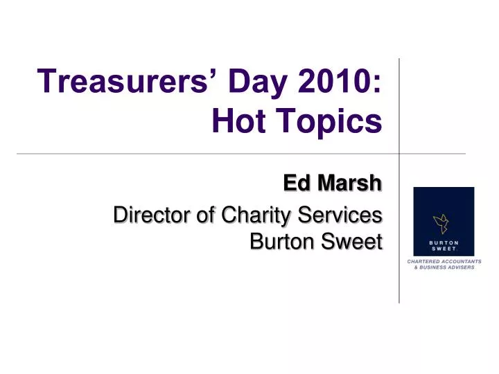 treasurers day 2010 hot topics