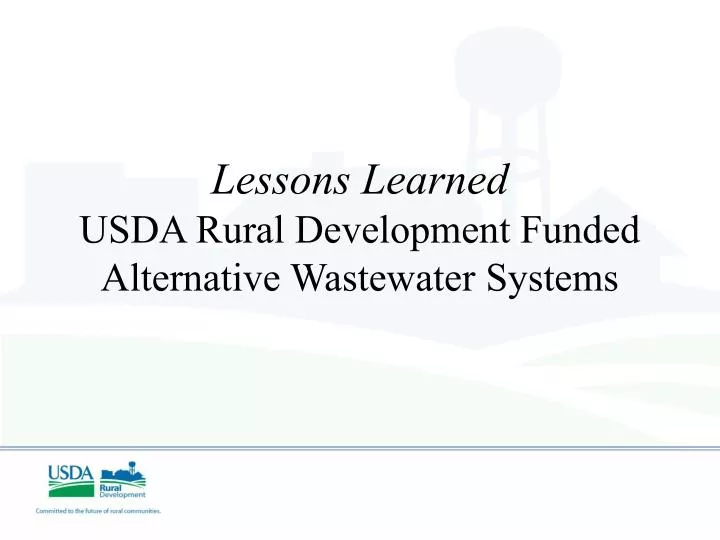 lessons learned usda rural development funded alternative wastewater systems