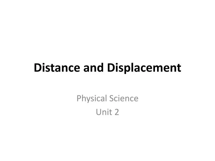 distance and displacement