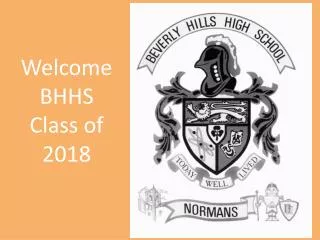 Welcome BHHS Class of 2018