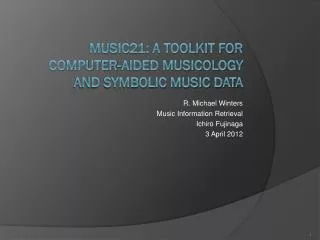 Music21: A Toolkit for Computer-Aided Musicology And Symbolic Music Data