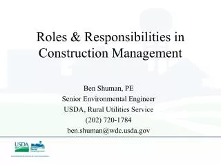 Roles &amp; Responsibilities in Construction Management