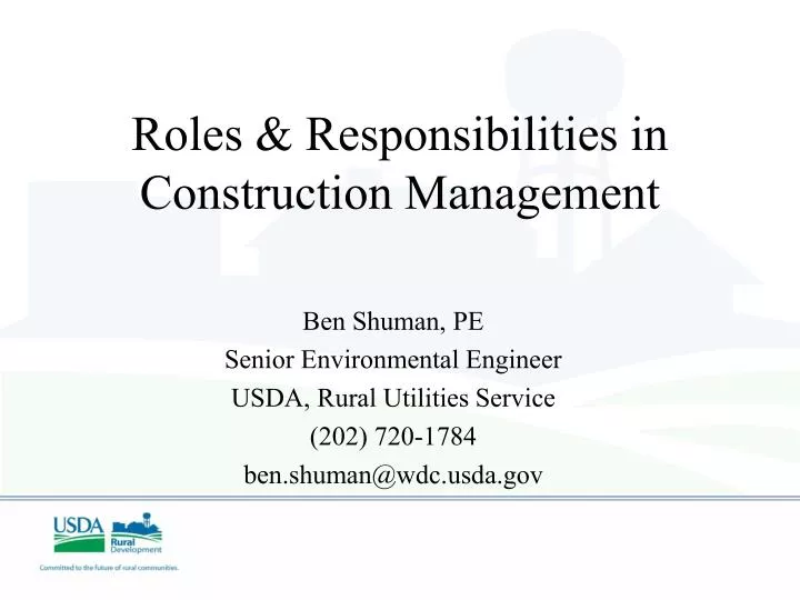 roles responsibilities in construction management