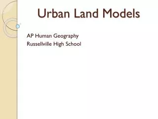 Urban Land Models