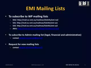 EMI Mailing Lists