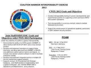 coalition warrior interoperability exercise 2012