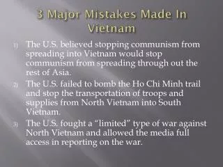 3 Major Mistakes Made In Vietnam