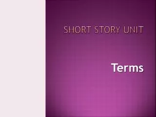 short story unit