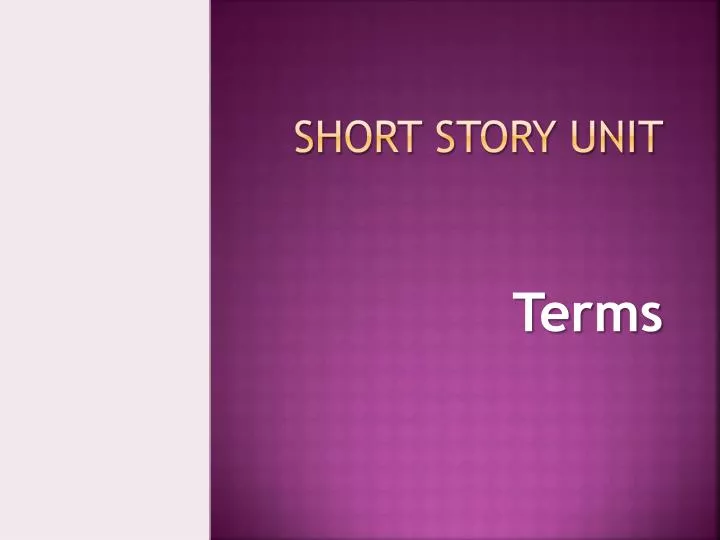 short story unit