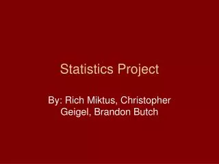 Statistics Project