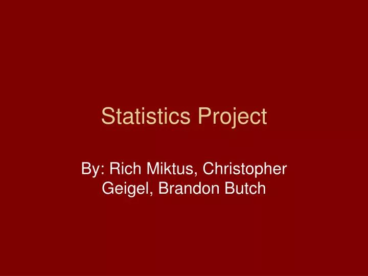 statistics project methodology