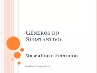 g neros do substantivo