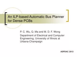 An ILP-based Automatic Bus Planner for Dense PCBs