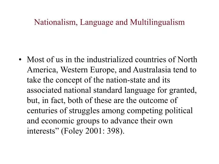 nationalism language and multilingualism