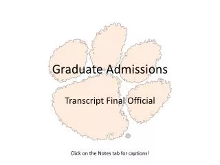 Graduate Admissions